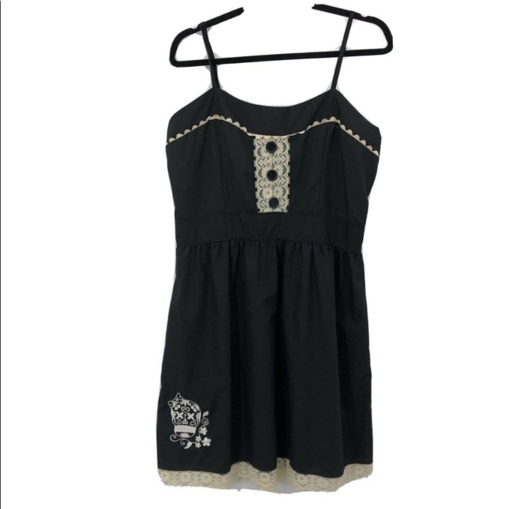 Paper Doll Prod Pinup Dress Size: S Rick Rack Sugar Skull Rockabily Goth